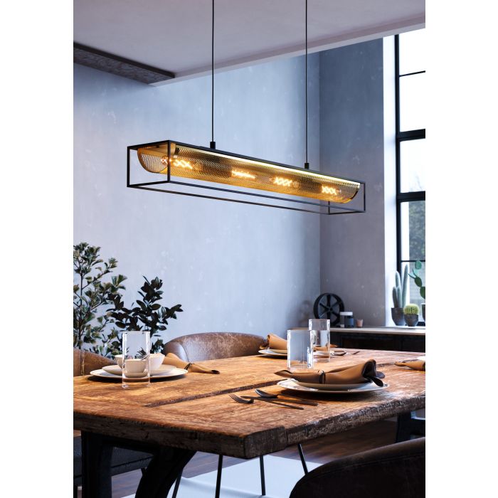 Eglo NOHALES Κρεμαστό Πολύφωτο για 4 Λαμπτήρες E27 Μαύρο 43788